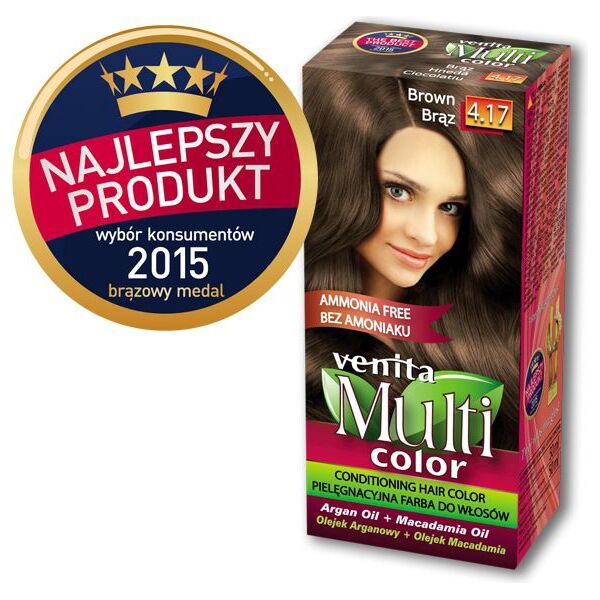 Venita Farba bez amoniaku Multi Color 4.17 brąz