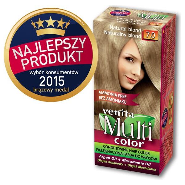 Venita Farba bez amoniaku Multi Color 7.0 naturalny blond