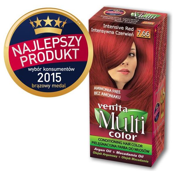Venita Farba bez amoniaku Multi Color 7.66 intensywna czerwień