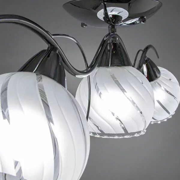 Lampa sufitowa Mdeco Sufitowa lampa sypialniana ELM8758/3 8C szklana chrom