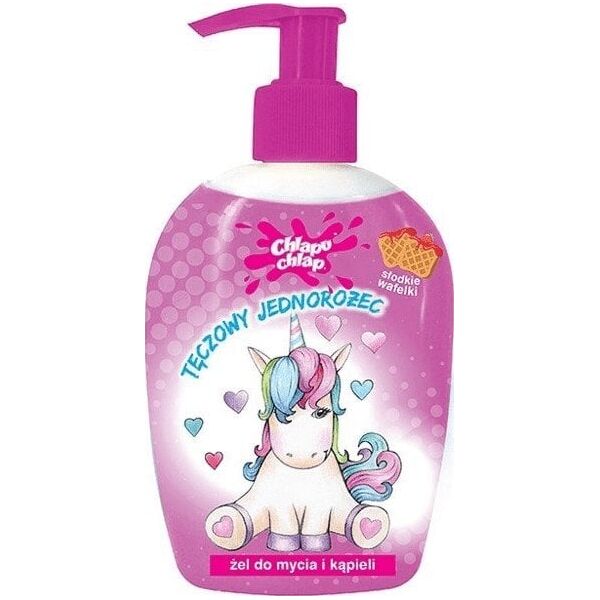 Chlapu Chlap Tęczowy Jednorożec Żel Do Mycia Ciała Słodkie Gofry 236ML