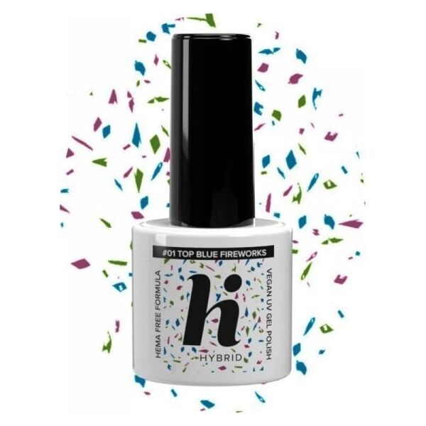 Hi Hybrid Hi Hybrid HEMA Free Top na lakier hybrydowy No Wipe #01 Blue Fireworks 5ml