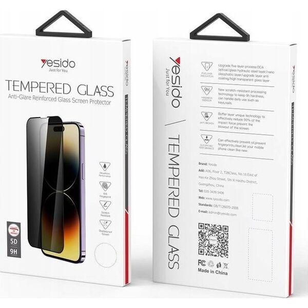 Yesido yesido Szkło Privacy iPhone 15 Pro Max TG02