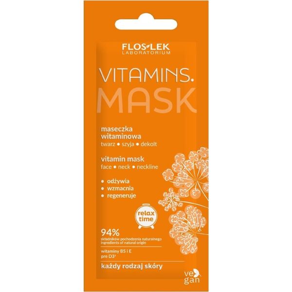 Floslek FLOSLEK Relax Time Maseczka witaminowa Vitamins na twarz,szyję i dekolt 6ml