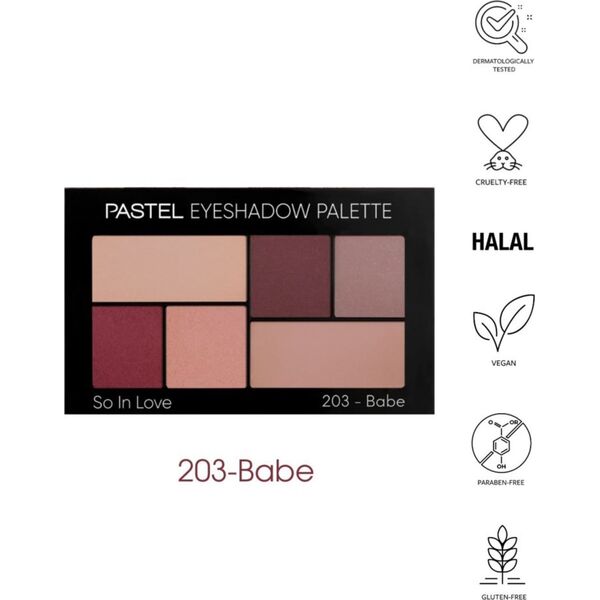 Pastel PASTEL Eyeshadow Palette Cienie do powiek So In Love nr 203 - Babe 1op.