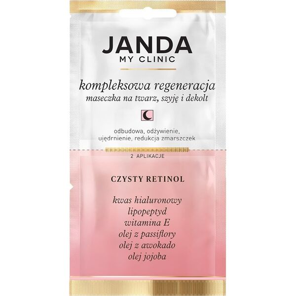 Janda JANDA MY CLINIC Maska na twarz,szyję i dekolt - Kompleksowa Regeneracja 8ml (2 aplikacje)