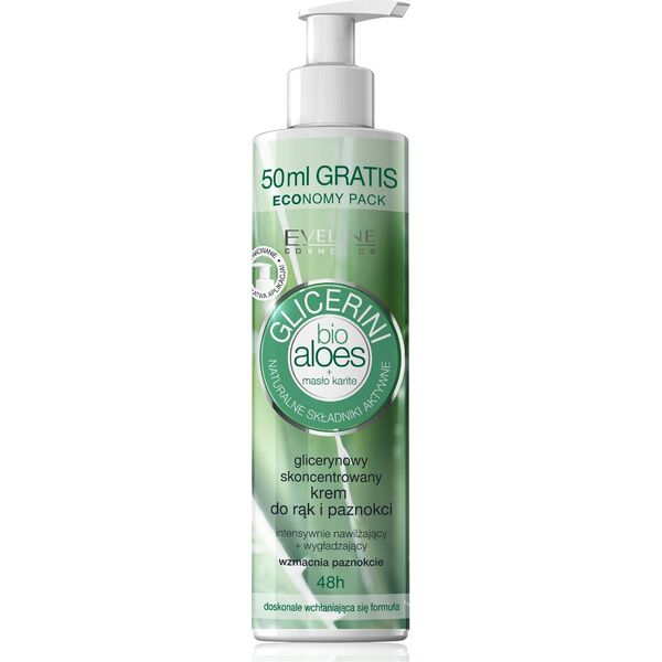 Eveline EVELINE Bio Aloes Glicerynowy skoncentrowany krem do rąk i paznokci 245 ml
