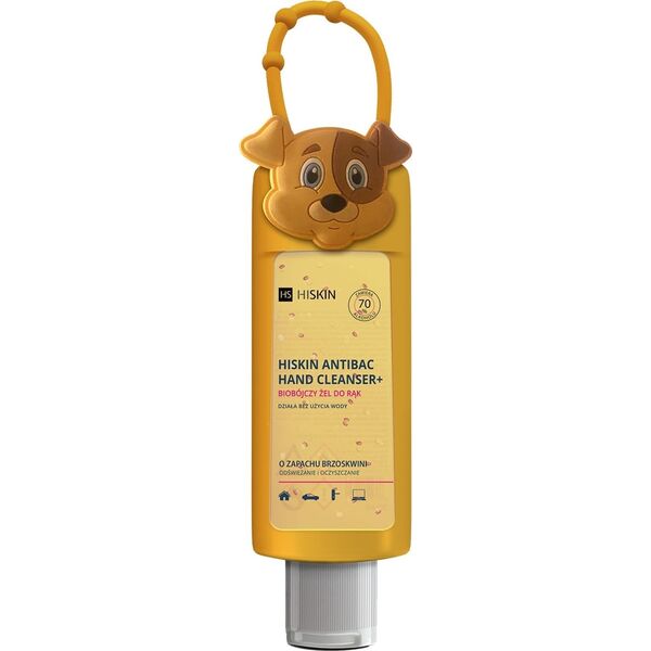 HiSkin HISKIN Antibac Hand Cleanser+ Biobójczy Żel do rąk o zapachu brzoskwini - piesek (butelka 75ml+etui)