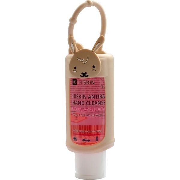 HiSkin Antibac Hand Cleanser+ Biobójczy Żel do rąk o zapachu malinowym - królik (butelka 75ml+etui)