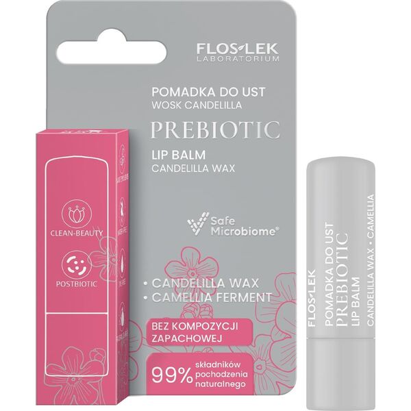 Floslek FLOSLEK Prebiotic Lip Care Prebiotyczna pomadka do ust wosk candelilla 4 g