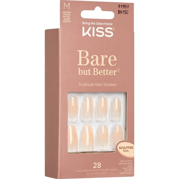 Kiss KISS Sztuczne paznokcie na klej Bare-But-Better TruNude, Medium, Coffin