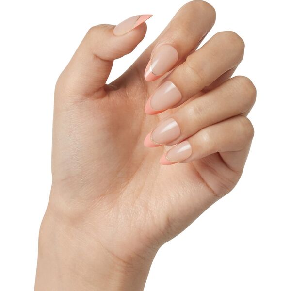 Kiss KISS Sztuczne paznokcie na klej Voguish Fantasy French, Pink French Tips, Medium, Almond Shape