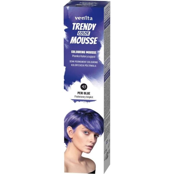 Venita VENITA Trendy Color Mousse Pianka koloryzująca do włosów - 43 Peri Blue (Fioletowy Błękit)  75ml