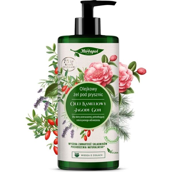 Herbapol HERBAPOL Olejkowy Żel pod prysznic - Olej Kameliowy & Jagody Goji 740ml