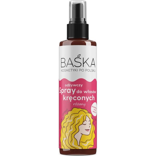 Solverx BAŚKA Spray odżywczy do włosów kręconych - różany 200 ml