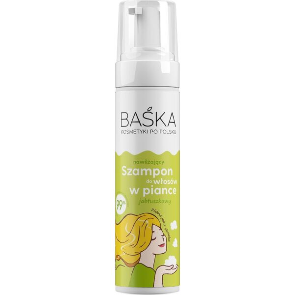 Solverx BAŚKA Szampon do włosów nawilżający w piance - jabłuszkowy 200 ml