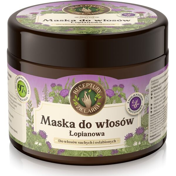ELFA II RECEPTURY ZIELARKI Skarby Polne Maska łopianowa do włosów suchych i osłabionych 300ml