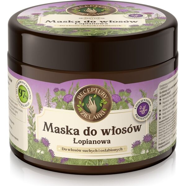 ELFA II RECEPTURY ZIELARKI Skarby Polne Maska łopianowa do włosów suchych i osłabionych 300ml