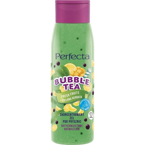 PERFECTA Bubble Tea Skoncentrowany żel pod prysznic Fresh Fruits + Zielona Herbata 400 ml