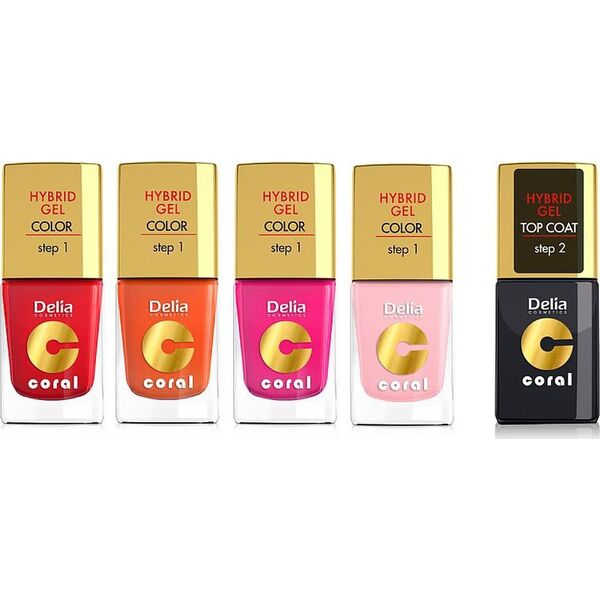 Delia Hybrid Gel Coral Lakier Do Paznokci 11ml Pink Pudding (100)
