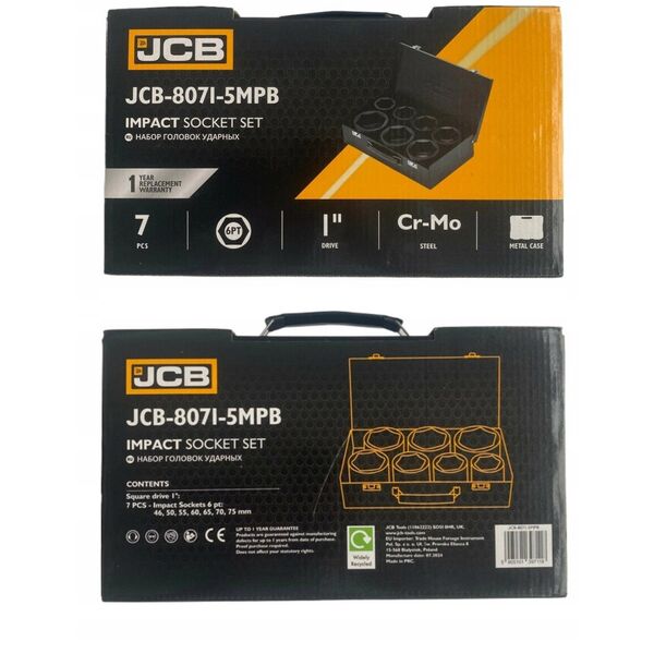 JCB ΚΑΡΥΔΑΚΙΑ ΚΡΟΥΣΤΙΚΑ 6K 1" 7τμχ. (46-75mm)