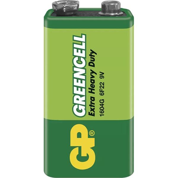 GP Bateria cynkowo-węglowa, 9V (6F22), 9V (6F22), 9V, GP, folia, 1-pack, Greencell