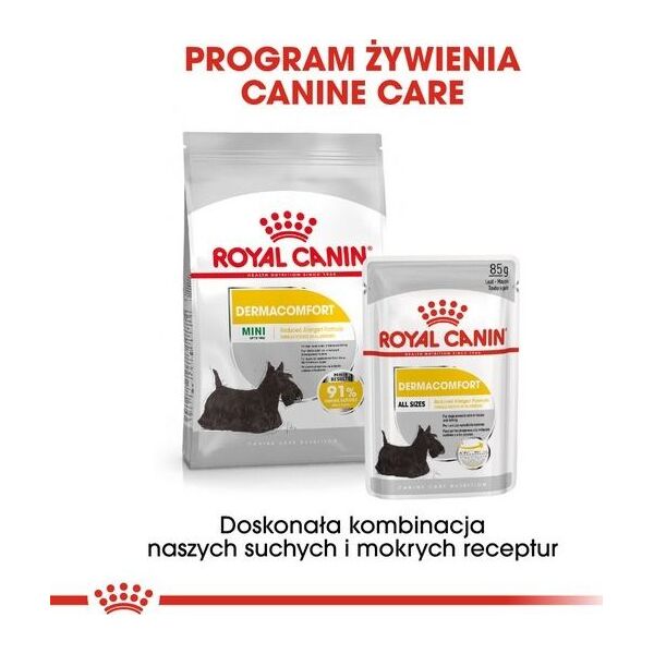 Royal Canin Royal Canin Mini Dermacomfort karma sucha dla psów dorosłych, ras małych o wrażliwej skórze skłonnej do podrażnień 1kg