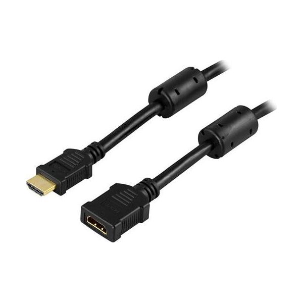 Kabel Deltaco HDMI - HDMI 2m czarny (Deltaco HDMI-122 - HDMI-forlngerkabel -)