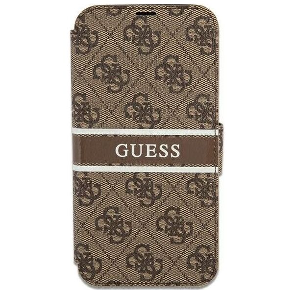 Guess Guess GUBKP13L4GDBR iPhone 13 Pro / 13 6,1" brązowy/brown book 4G Stripe
