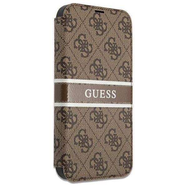 Guess Guess GUBKP13L4GDBR iPhone 13 Pro / 13 6,1" brązowy/brown book 4G Stripe