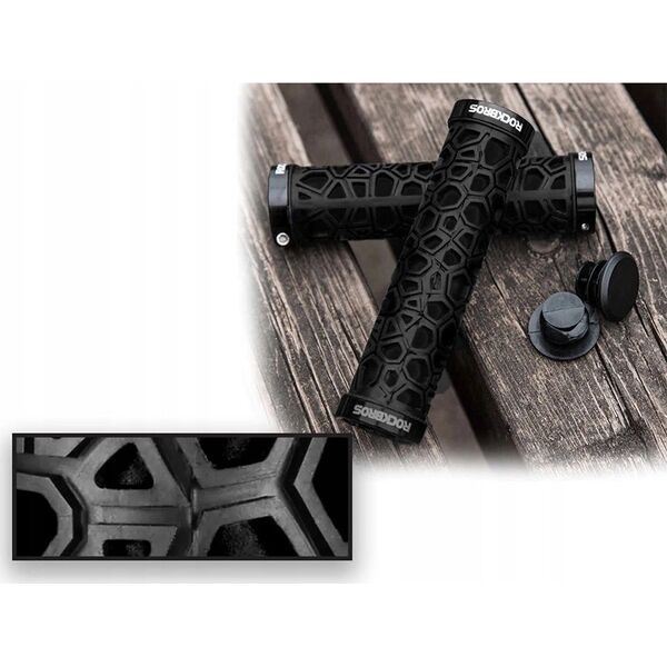 RockBros Gripy rowerowe chwyty z gumy przyczepne śr. 22mm czarne ROCKBROS