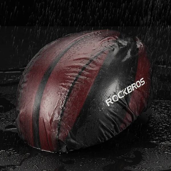 RockBros Pokrowiec przeciwdeszczowy na kask rowerowy zielony