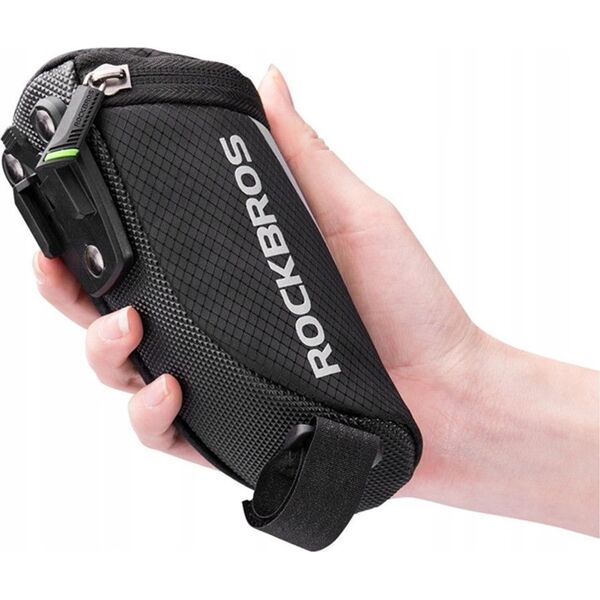 RockBros Mała torba rowerowa 0.2L na drobiazgi narzędzia pod siodełko czarna ROCKBROS