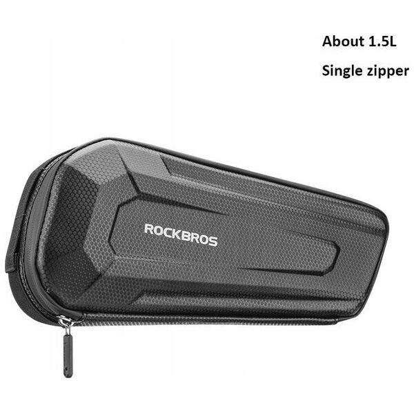 RockBros Twarda torba rowerowa wodoodporna mocowana pod ramę 1.5L czarna ROCKBROS