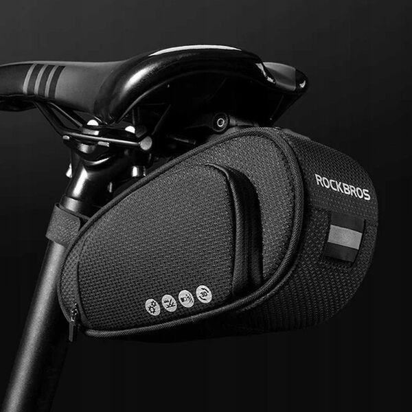 RockBros Torba rowerowa pod siodełko z szybkozłączką wodoodporna czarna ROCKBROS
