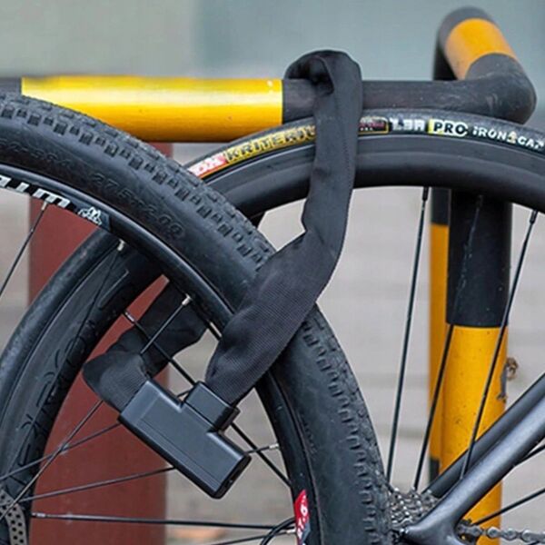 RockBros Zapięcie rowerowe gruby łańcuch w osłonie zamek na klucz 0.97 m - czarne ROCKBROS