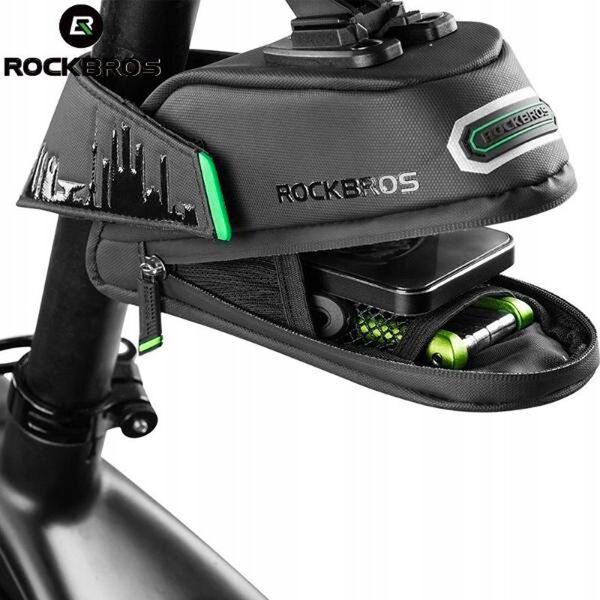 RockBros Torba rowerowa na telefon narzędzia pod siodełko z szybkozłączką czarna ROCKBROS