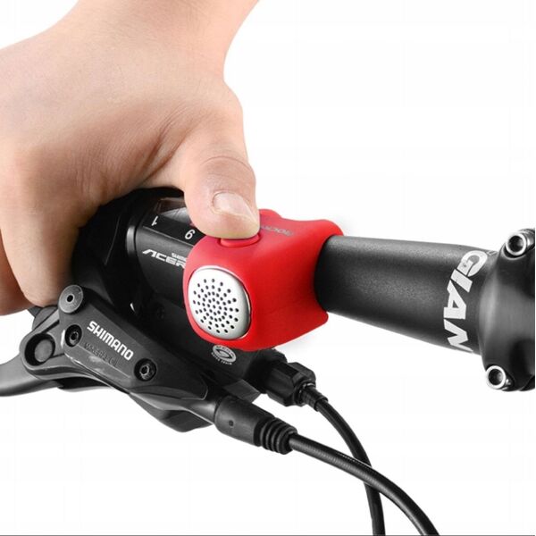 RockBros Dzwonek rowerowy elektroniczny w obudowie silikonowej - czerwony ROCKBROS