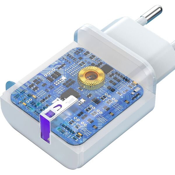 Kabel USB Dudao A20EU USB-A 18W + USB-A - micro USB White