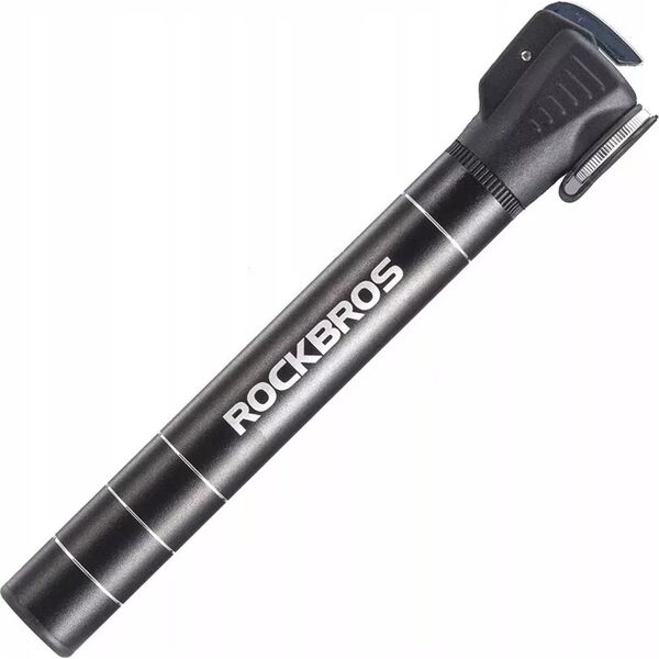 RockBros Mała pompka rowerowa 7 bar aluminium dł. 17cm - czarna