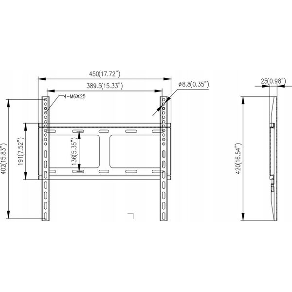 Uchwyt ścienny Hikvision DS-DM1940W VESA 200x200