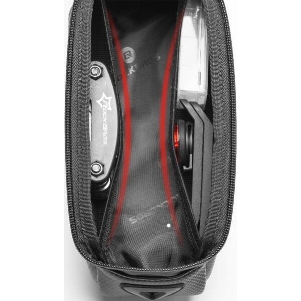Sakwa rowerowa na ramę pancerna z kieszonką na telefon nawigację 1.7l - czarna ROCKBROS