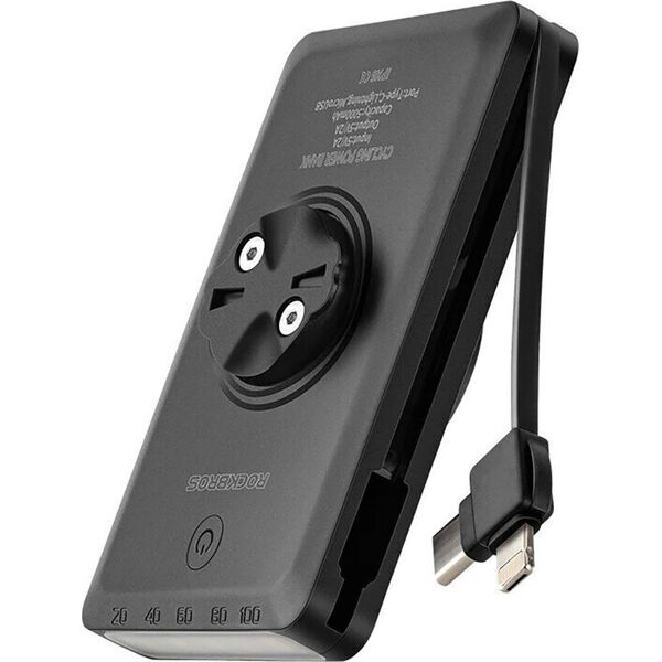 2w1 Lampka rowerowa przednia 150lm pod licznik z powerbankiem 5000mAh IPX6 - czarna ROCKBROS