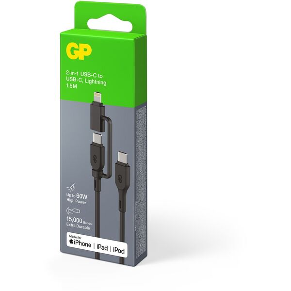 Καλώδιο Φόρτισης & Συγχρονισμού GP 60W USB-A σε USB-C και Lightning
