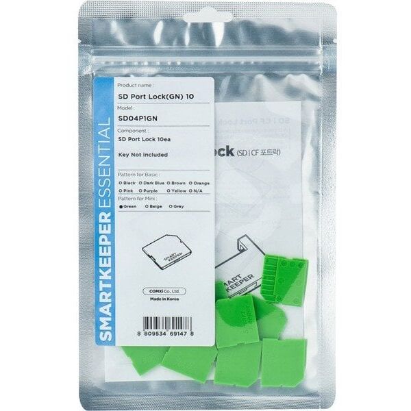 SmartKeeper MSD04P1GN 10 x Αποκλειστές Θύρας Micro SD χωρίς Κλειδί Κλειδώματος Μίνι Πράσινο SLSART-0323 SLSART0323 (SLSART-0323)