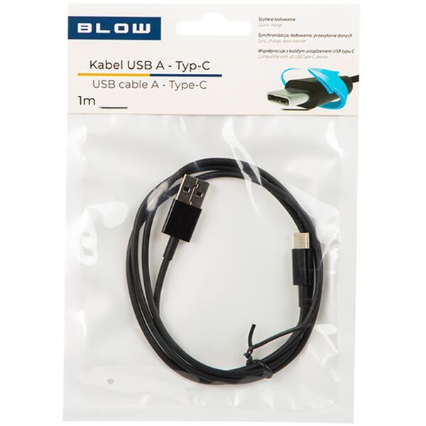 66-153# Przył.usb 2.0 a - usb-c 1m czarne