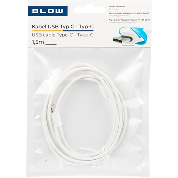 66-148# Przył.usb-c - usb-c 2.0 1,5m białe