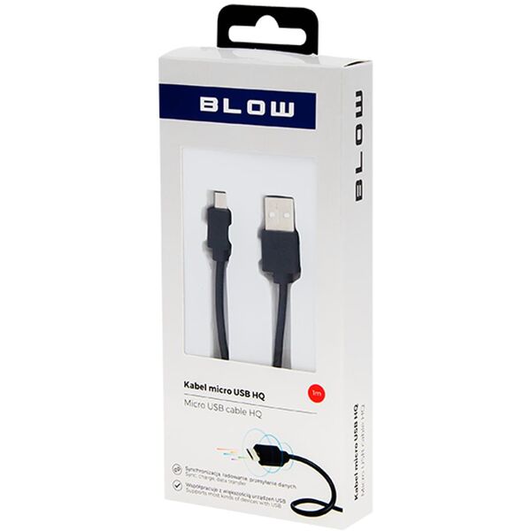 66-071# Przył.usb a - micro b 1,0m czarne hq bl