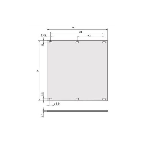 Panel przedni SCHROFF, nieekranowany, zespół śrub 6 HU, 84 HP, 2,5 mm, Al, anodowany