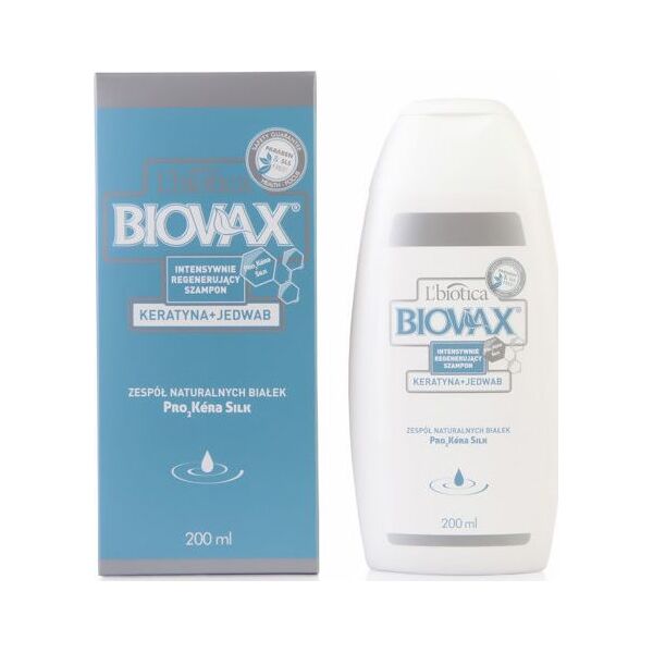 BIOVAX Intensywny szampon regenerujący z keratyną i jedwabiem 200 ml